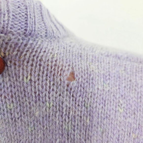 Vintage pastel purple pink kitty cat sweater puff sleeves fairy kei kawaii FLAW - Picture 4 of 9